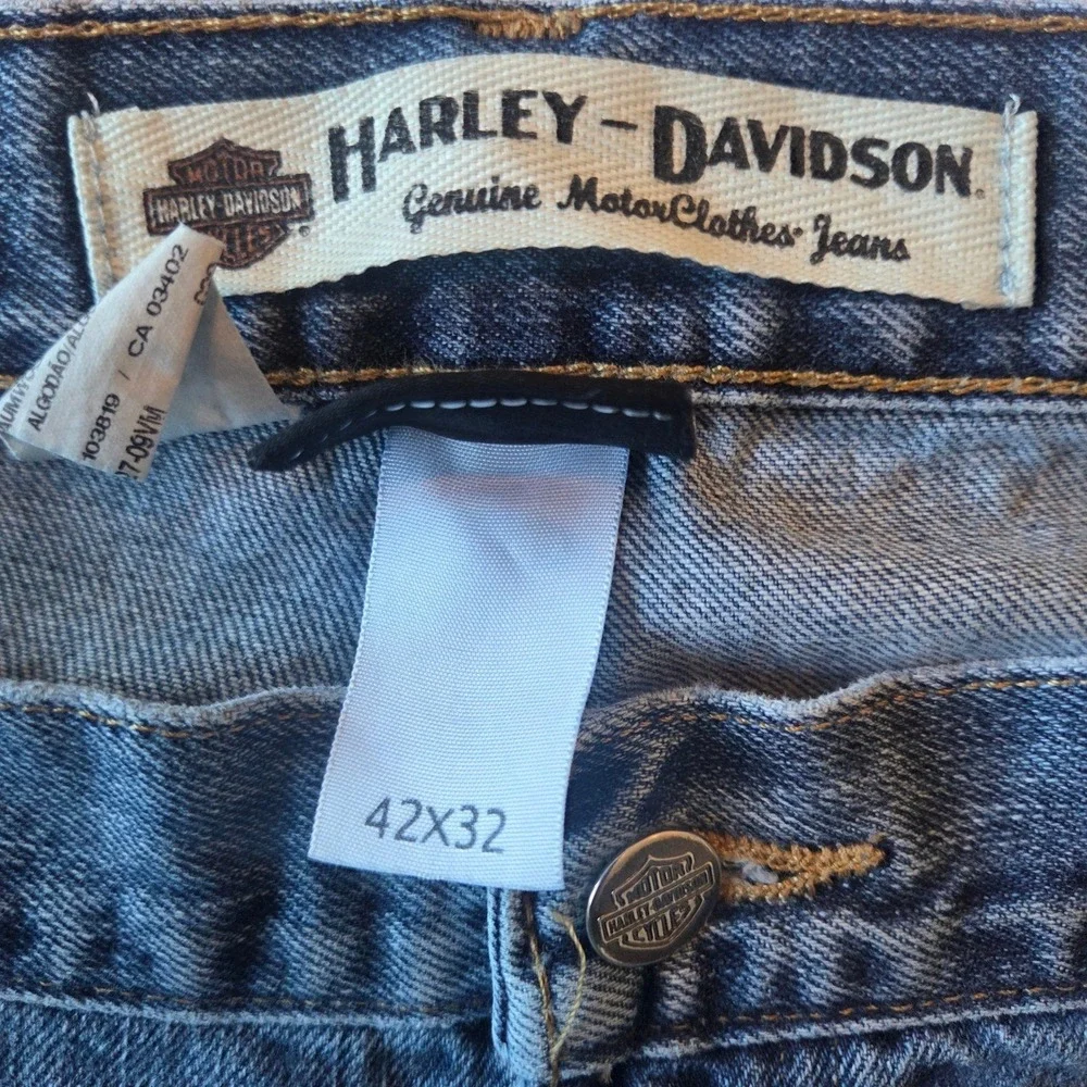 Harley Davidson Mens Jeans Blue Denim Size 42x32 Genuine MotorClothes Bootcut